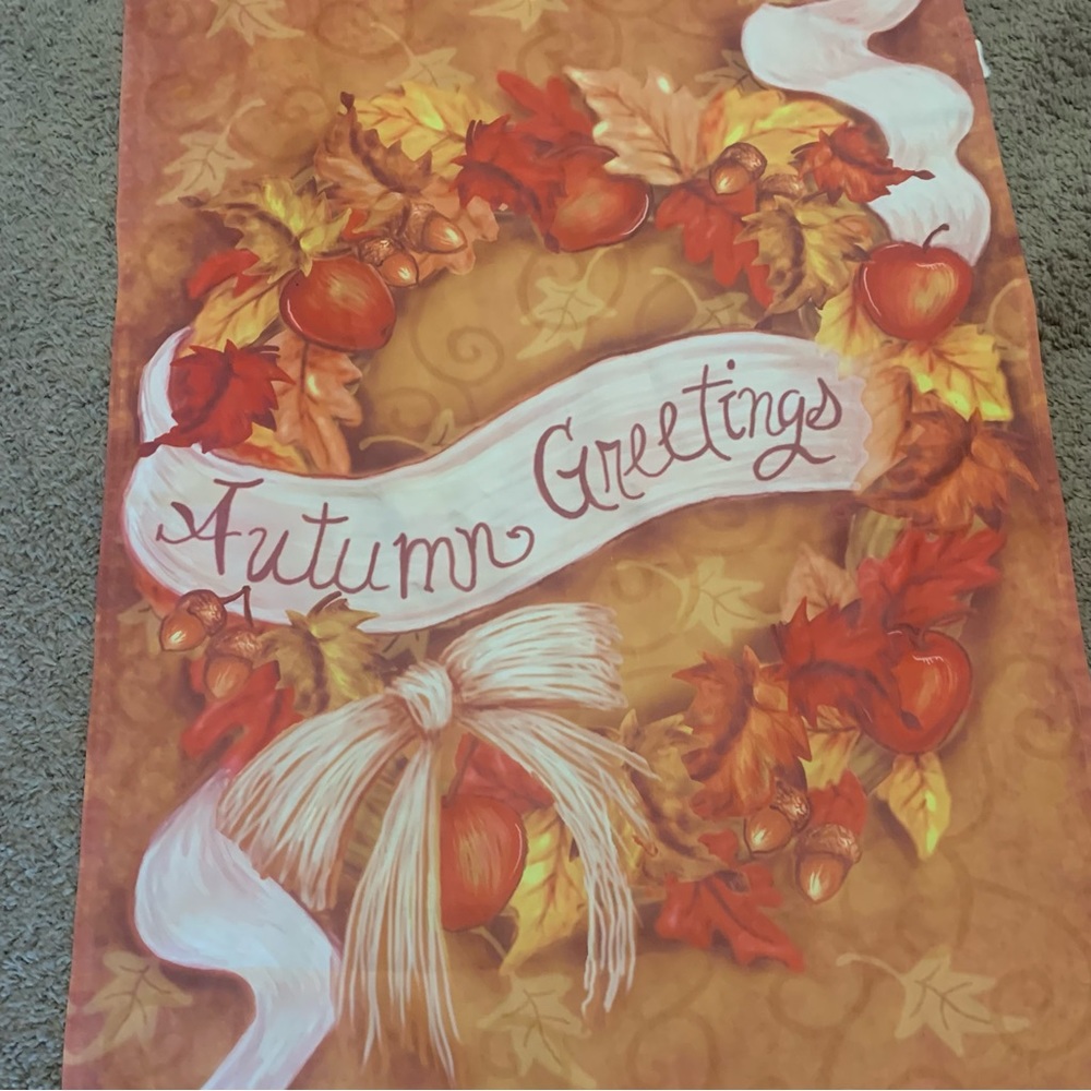 Autumn Greetings Fall Flag - Picture 2 of 2